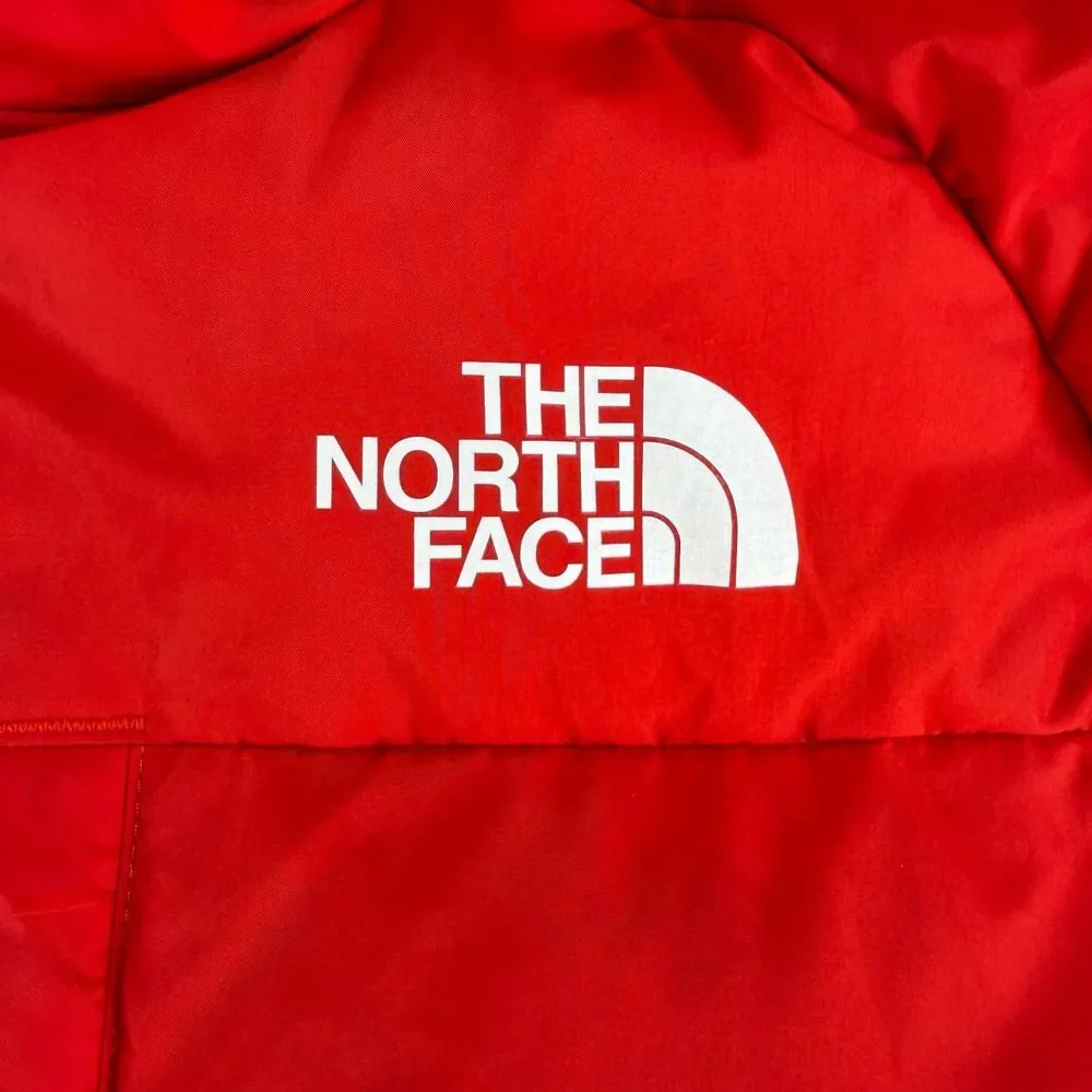 The North Face Boys North Down 600 Down Hooded Puffer Jacket Red Size XL (14-16)
